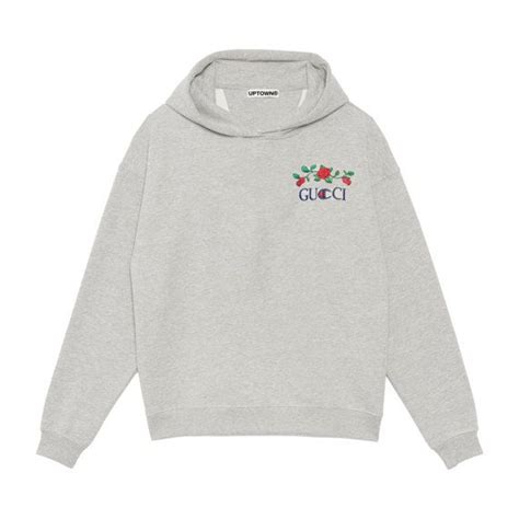 gucci champion hoodie with rose embroidery|Gucci x champion embroidered hoodie.